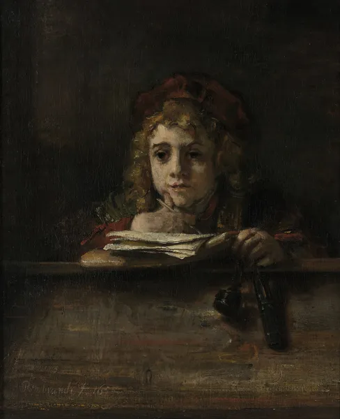 Titus at his desk av Rembrandt van Rijn
