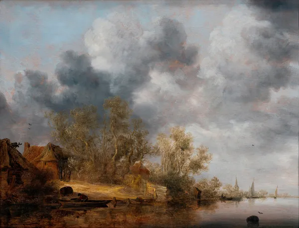 A Dutch Riverbank av Salomon van Ruysdael