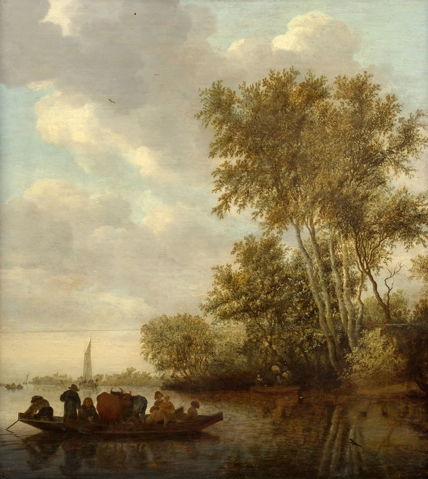 The ferry av Salomon van Ruysdael