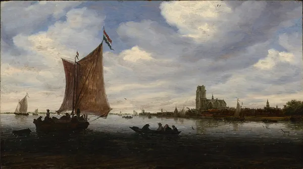 View of Dordrecht av Salomon van Ruysdael