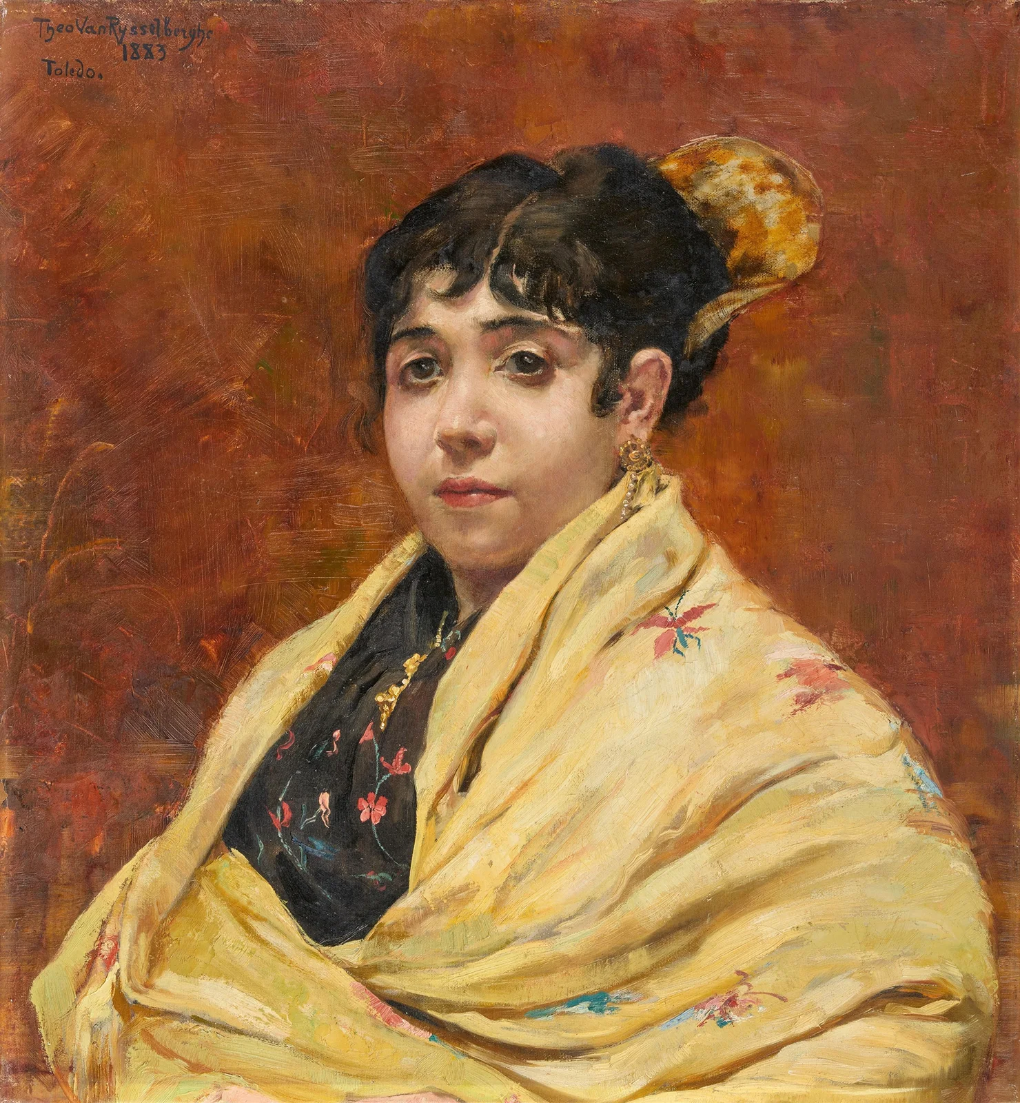 Bildnis einer jungen Spanierin av Theo van Rysselberghe