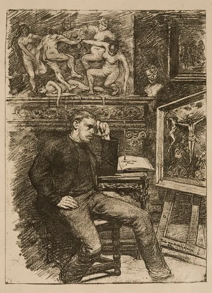 Frontispiece for Emile Verhaeren’s novella ‘Contes de minuit’ av Theo van Rysselberghe