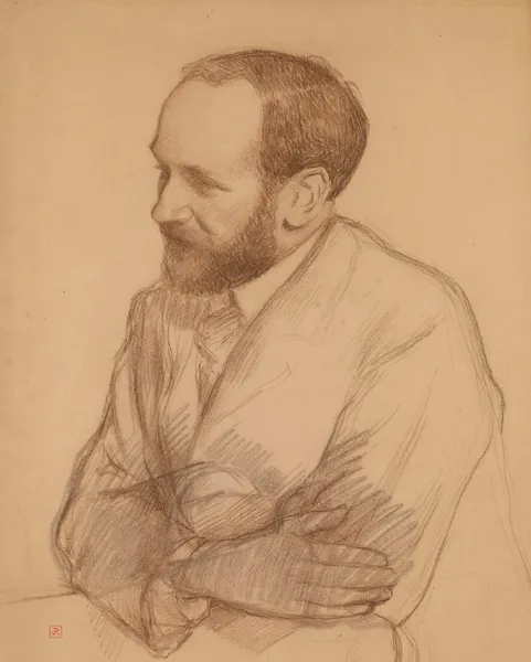 Portrait of Henri Ghéon av Theo van Rysselberghe
