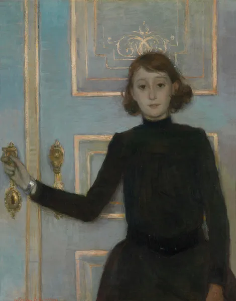 Portrait of Marguerite van Mons av Theo van Rysselberghe