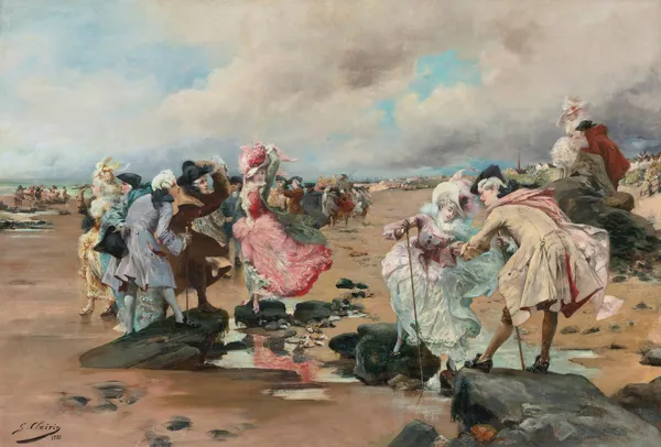 A Sunday At The Seaside av Georges Jules Victor Clairin
