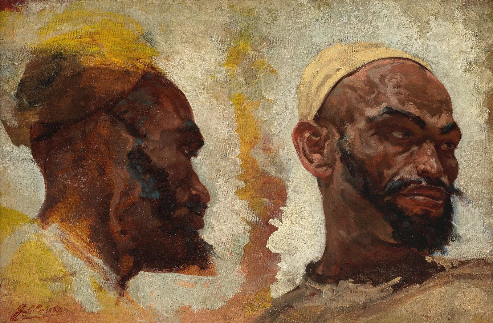 Arab head studies av Georges Jules Victor Clairin