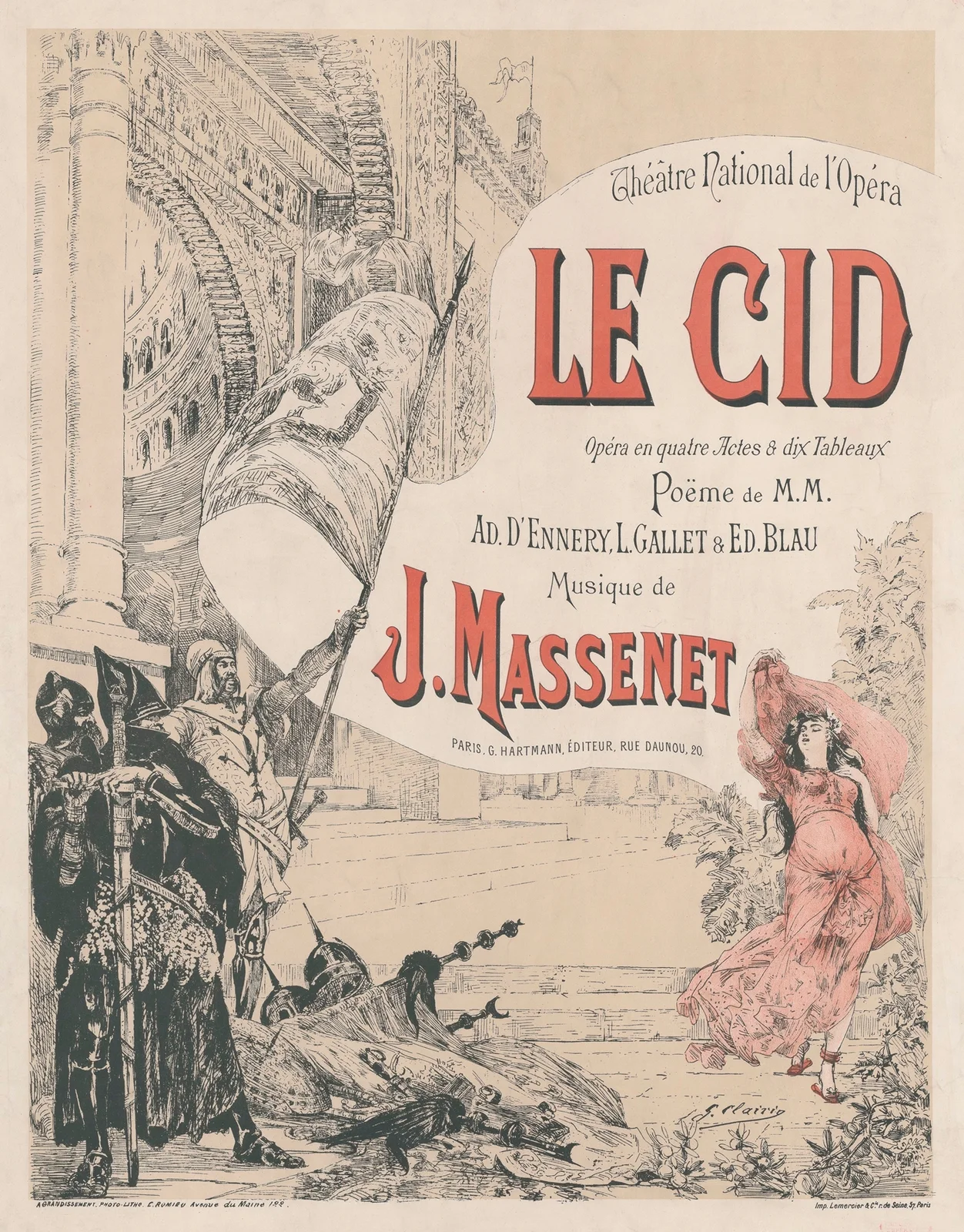 Jules Massenet’s Le Cid av Georges Jules Victor Clairin