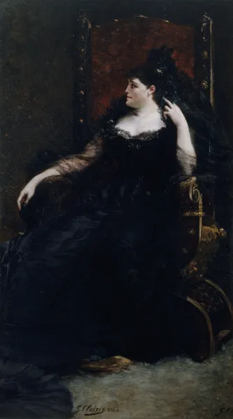 Portrait de -Gabrielle Krauss (1842-1906), chanteuse av Georges Jules Victor Clairin