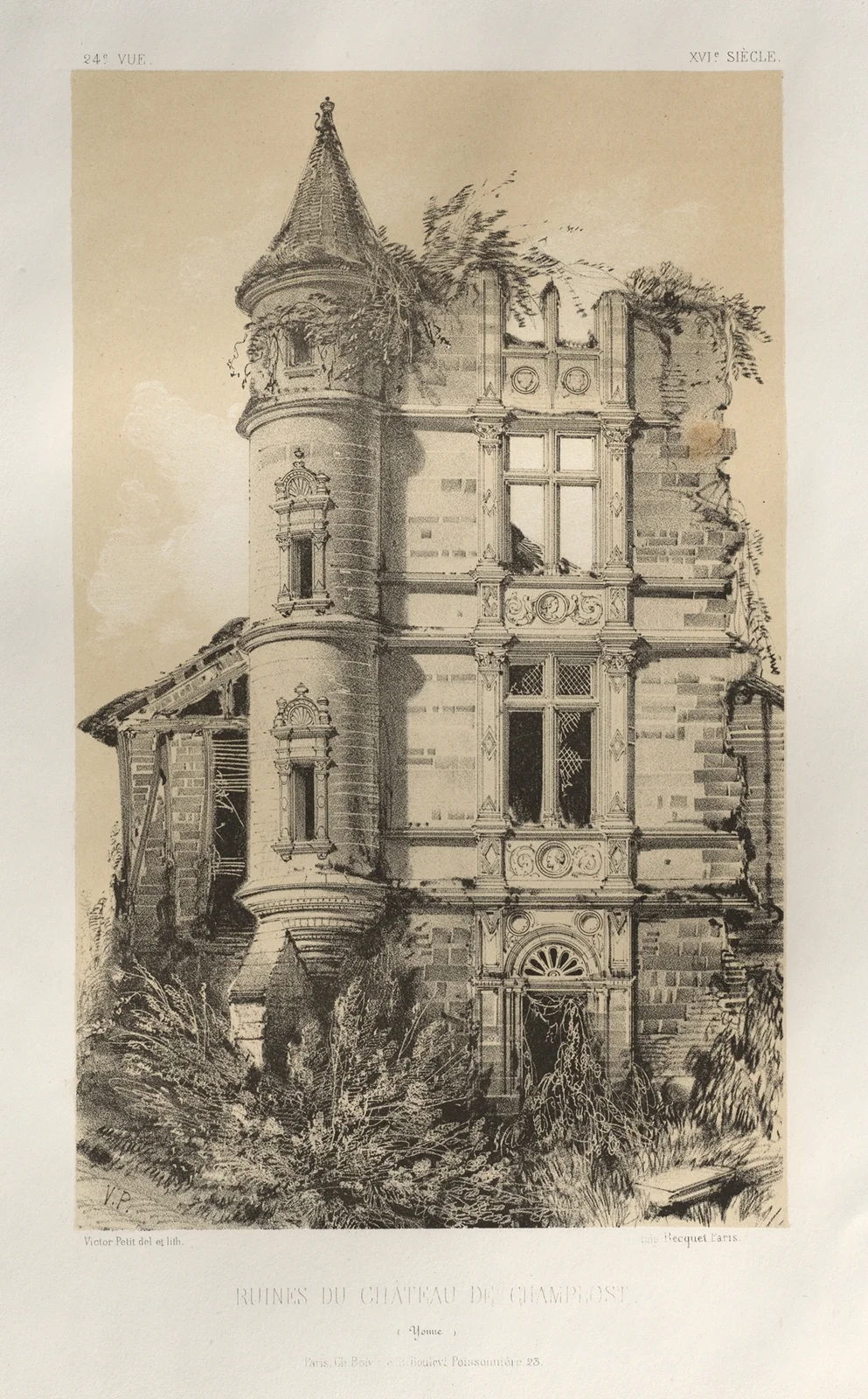 Ruines Du Chateau De Champlost (Yonne) av Victor Petit