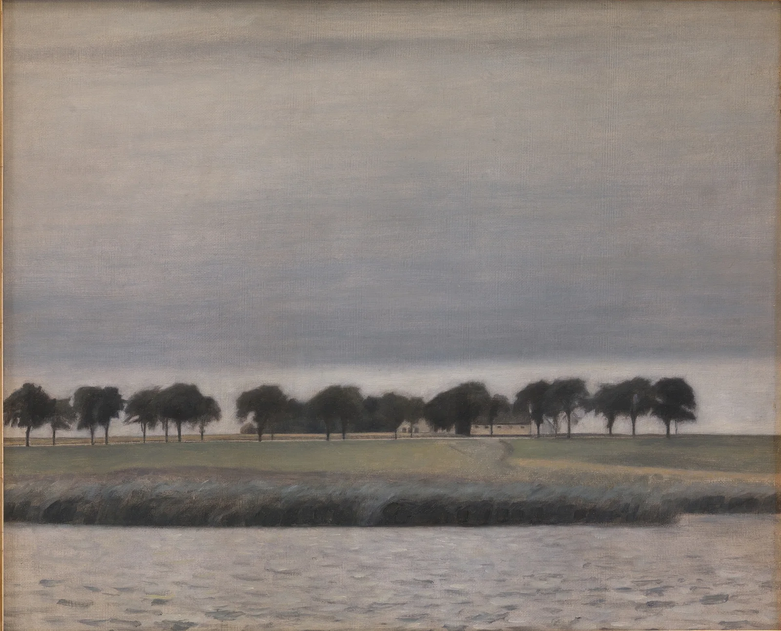 Forstudie til ‘Solregn. Gentofte Sø’ av Vilhelm Hammershøi