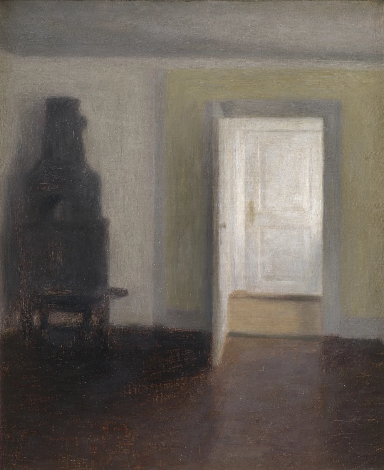 Interior. An Old Stove av Vilhelm Hammershøi