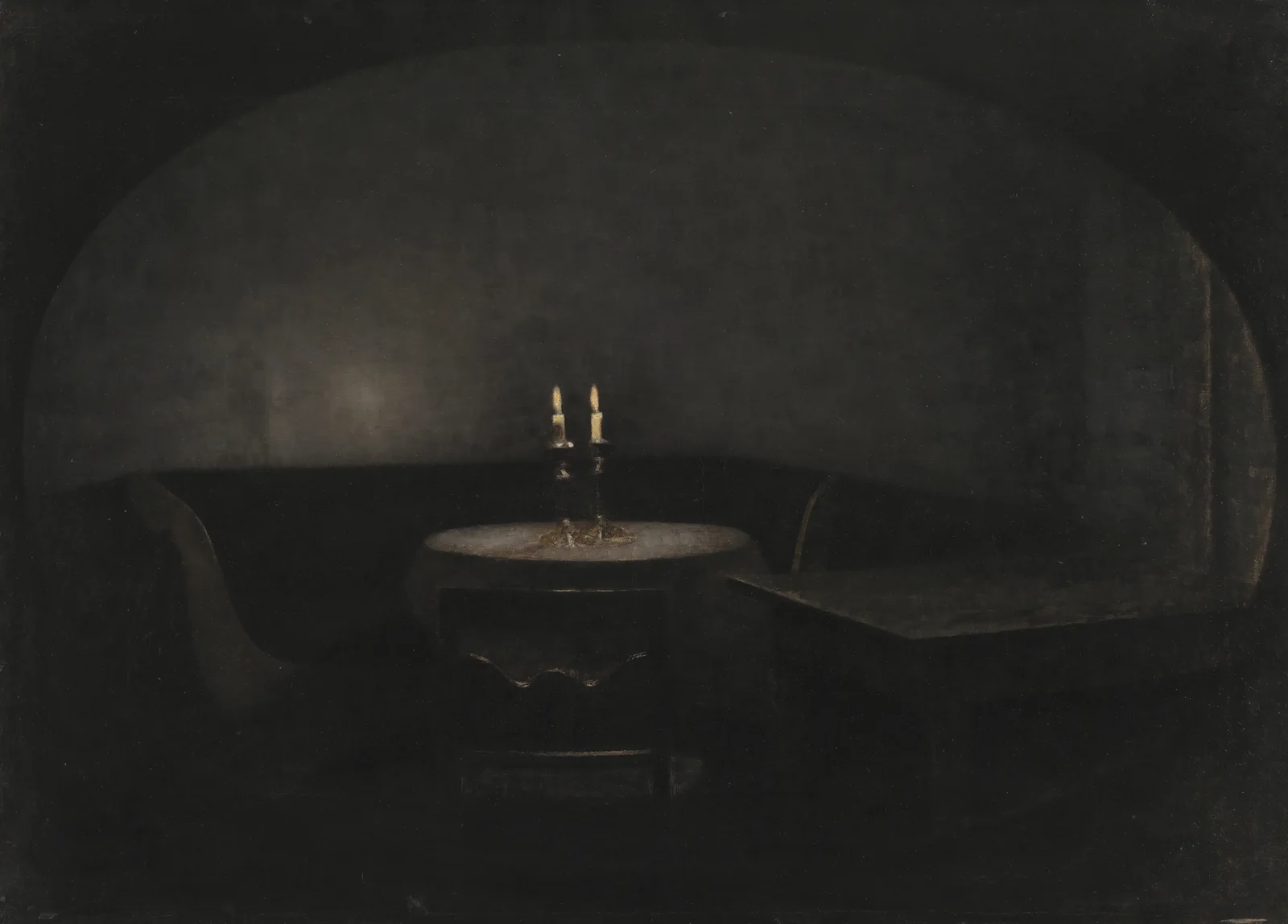 Interior. Artificial Light av Vilhelm Hammershøi