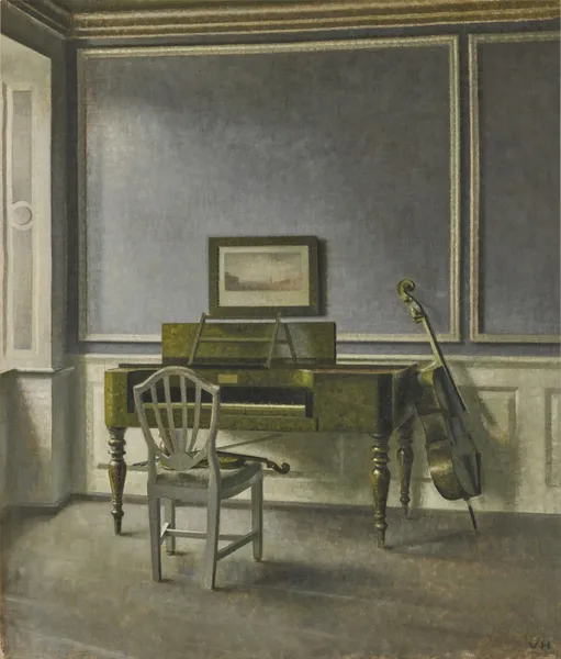Interior. The Music Room, Strandgade 30 av Vilhelm Hammershøi