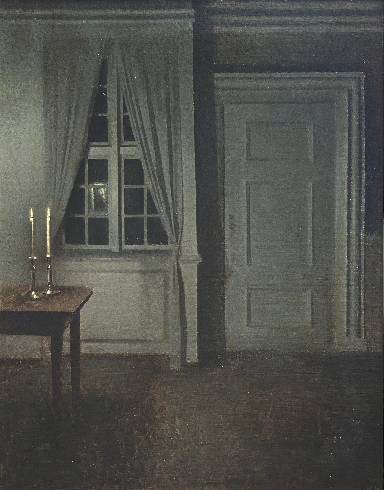 Interior With Two Candles av Vilhelm Hammershøi
