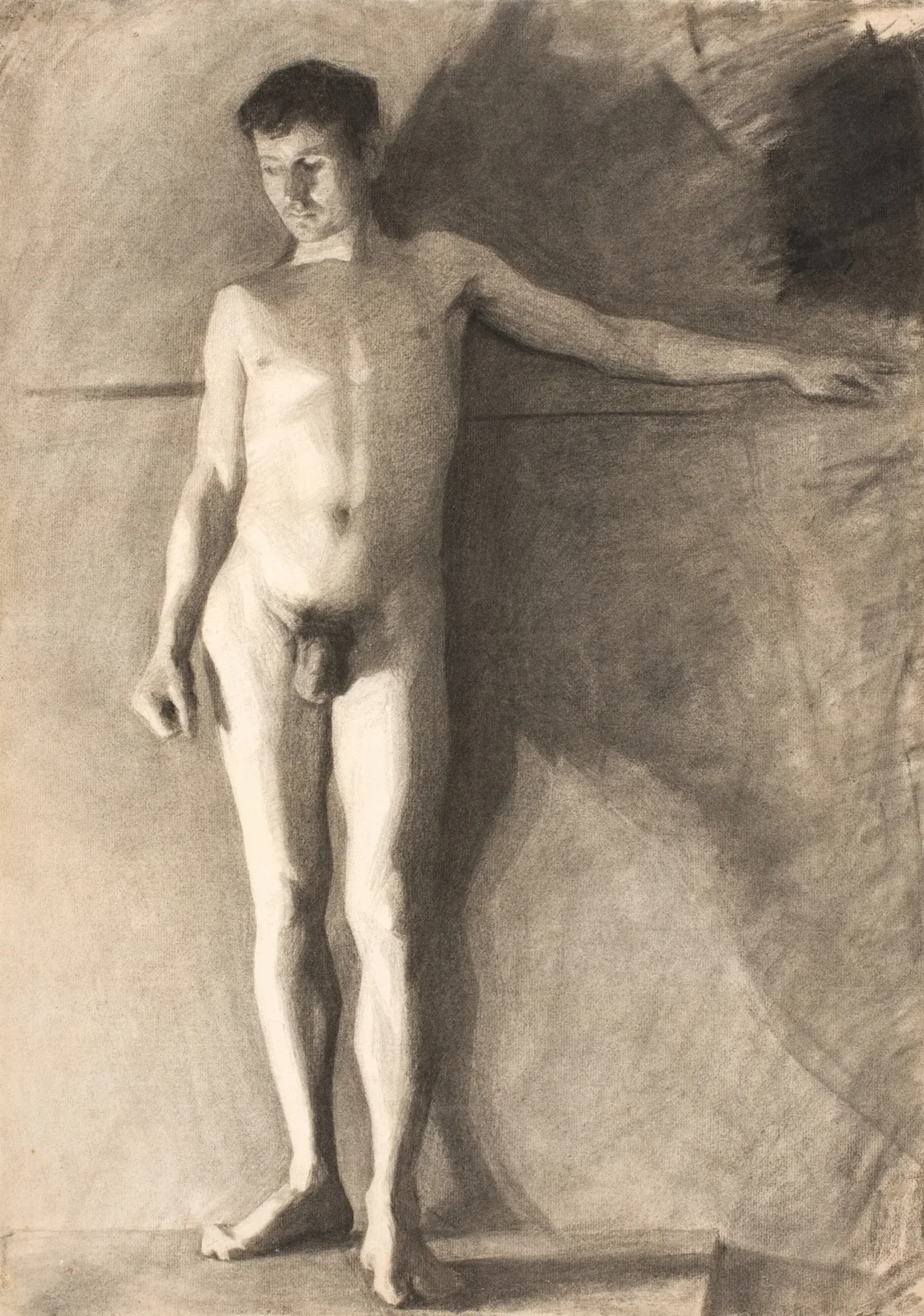 Stående mandlig model av Vilhelm Hammershøi