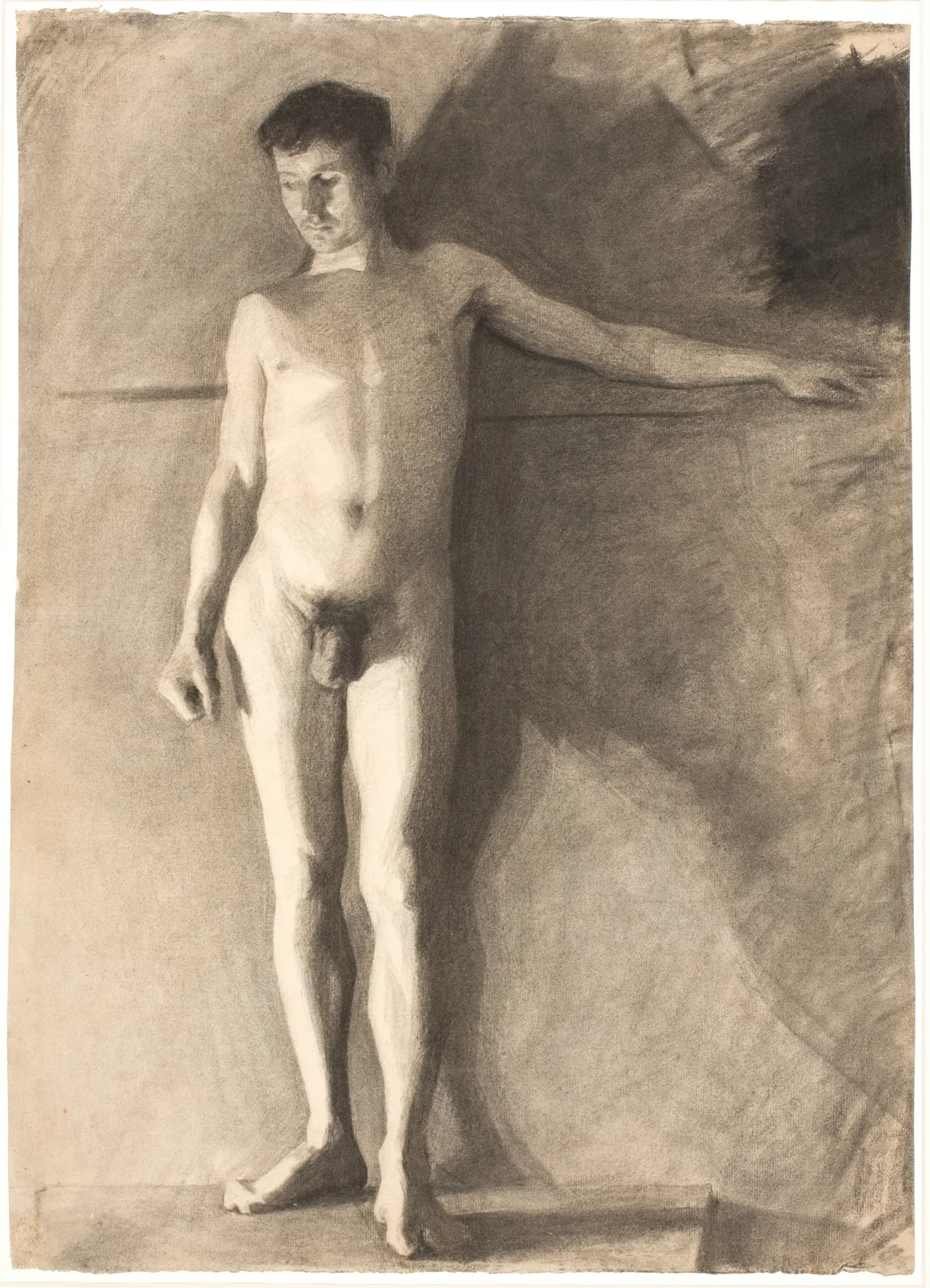 Stående mandlig model av Vilhelm Hammershøi