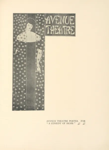 Avenue Theatre Poster. For ‘A Comedy of Sighs’ – nr 1 av Aubrey Vincent Beardsley