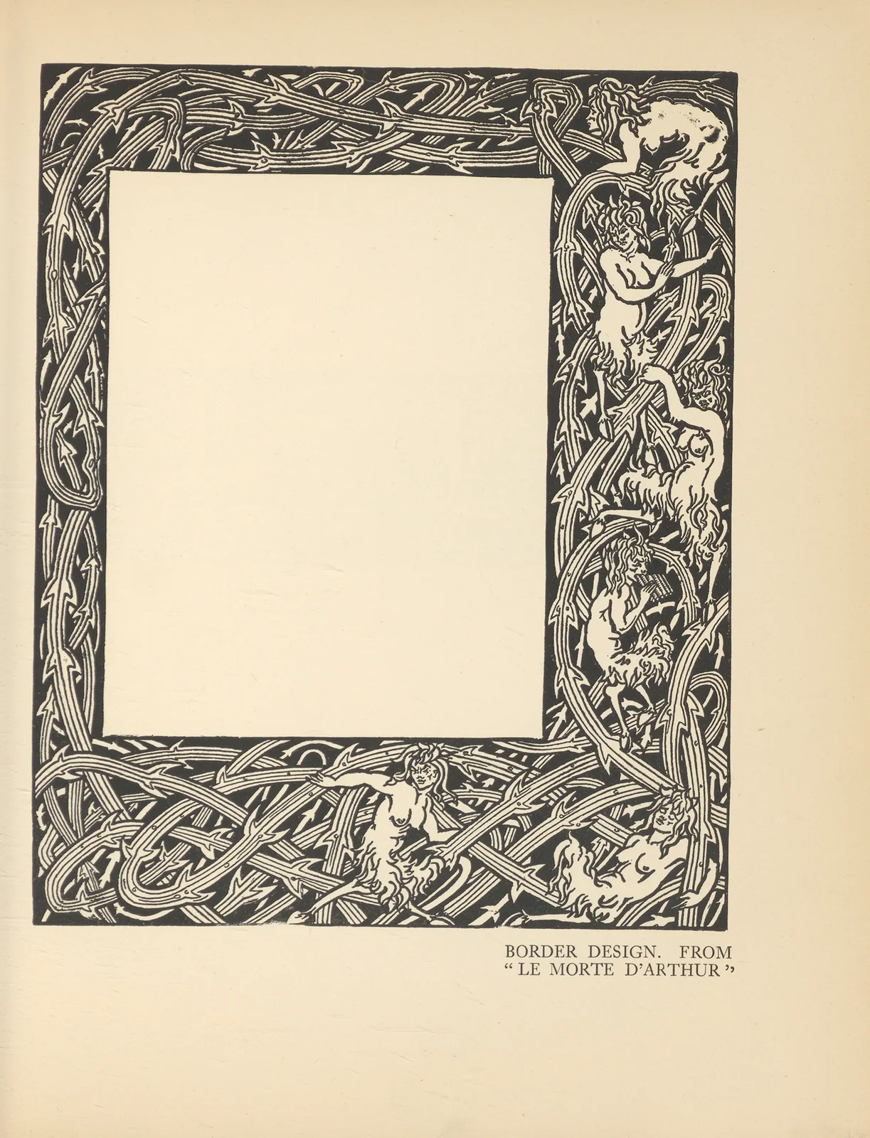 Border Design. From ‘Le Morte d’Arthur’ – nr 1 av Aubrey Vincent Beardsley
