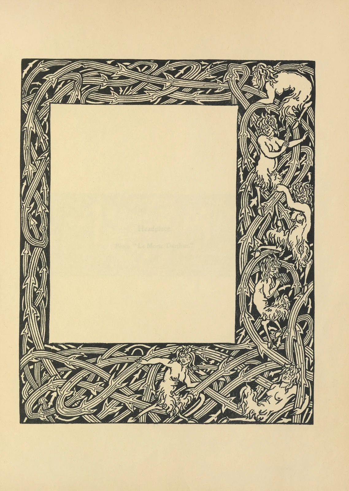 Border Design From ‘Le Morte Darthur’, 1897 – nr 1 av Aubrey Vincent Beardsley