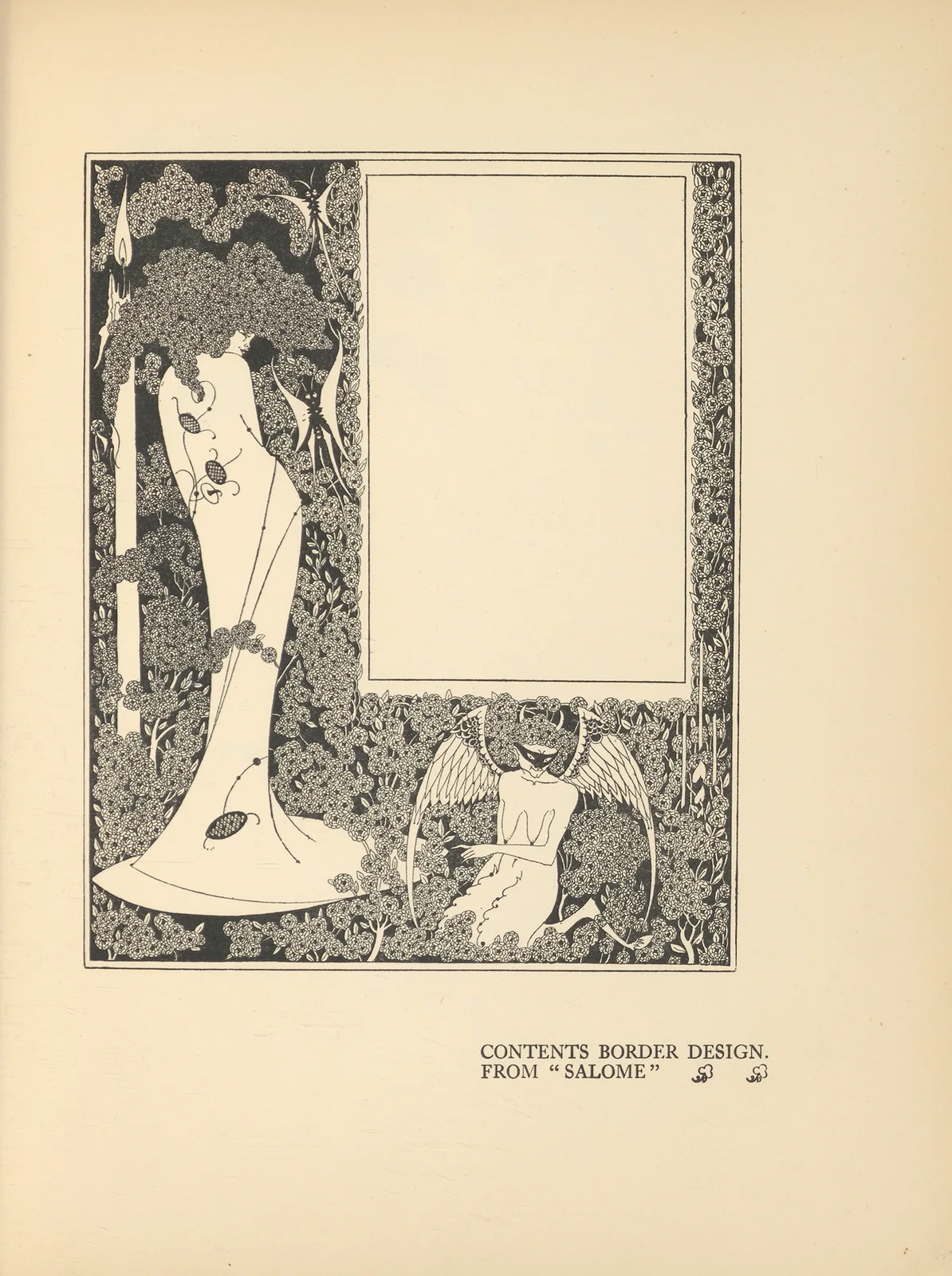 Contents Border Design. From ‘Salome’ av Aubrey Vincent Beardsley