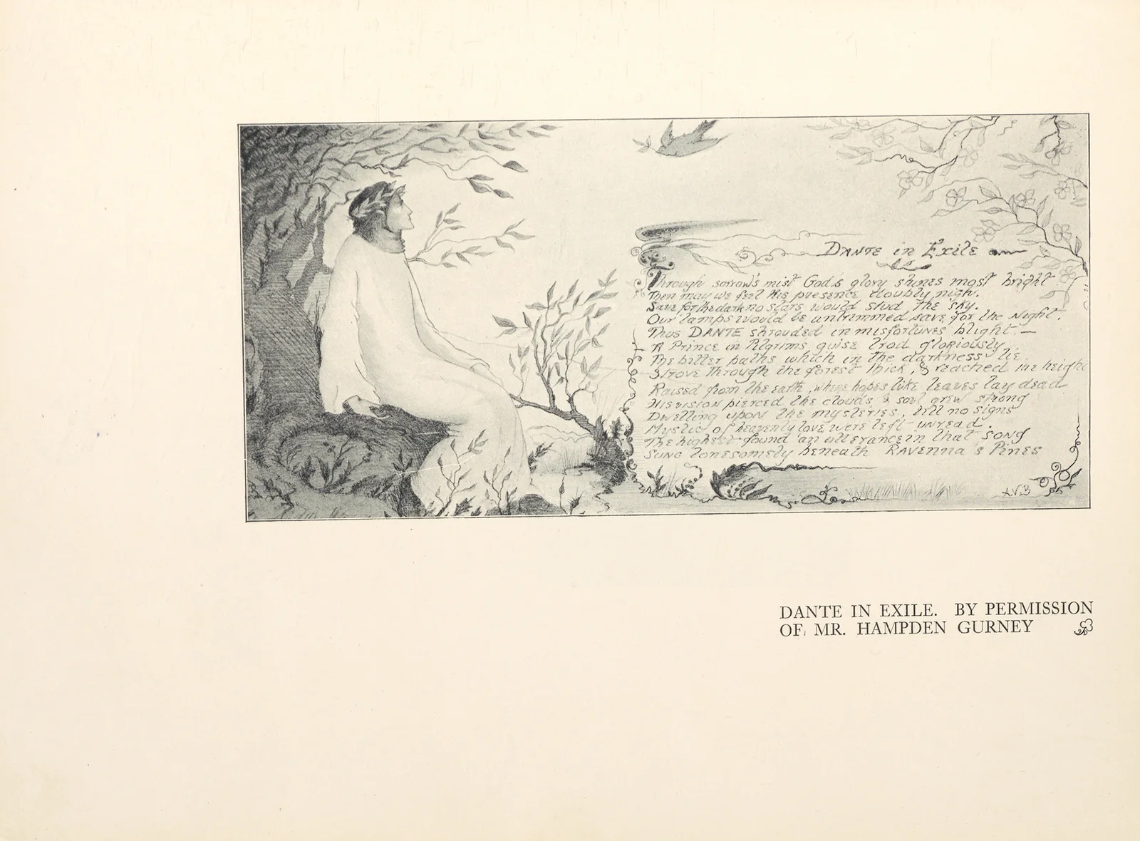 Dante In Exile av Aubrey Vincent Beardsley