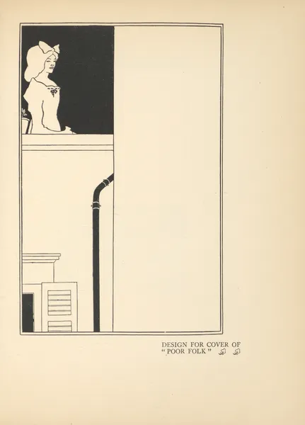 Design for cover of ‘Poor Folk’ av Aubrey Vincent Beardsley
