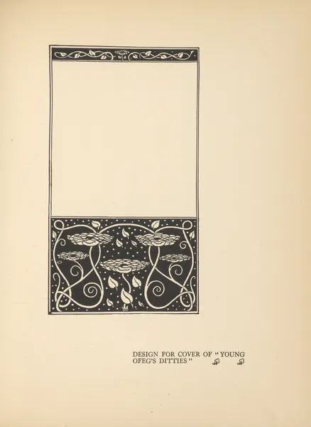 Design for cover of ‘Young Ofeg’s Ditties’ av Aubrey Vincent Beardsley