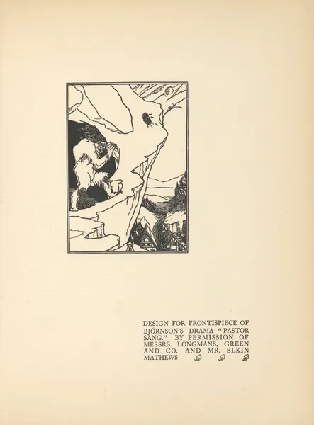 Design For Frontispiece of Björnson’s Drama ‘Pastor Sang av Aubrey Vincent Beardsley