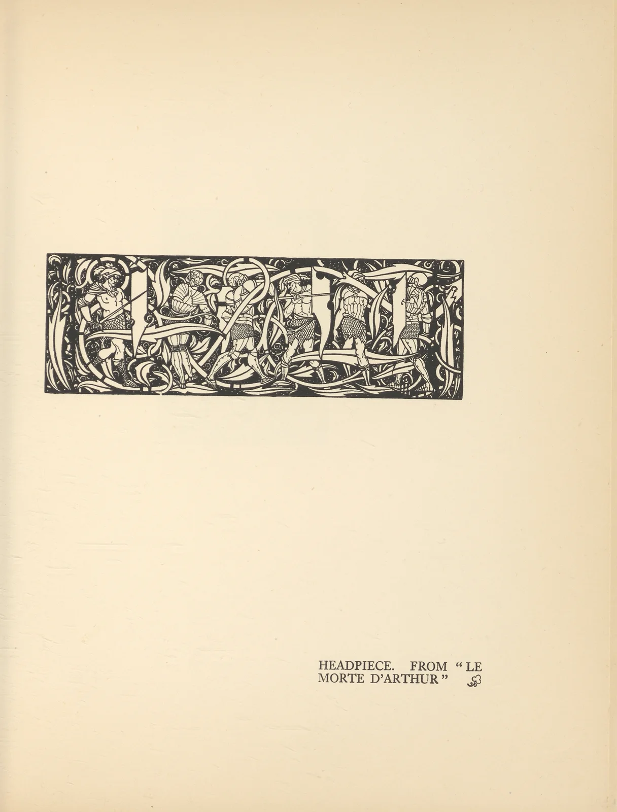 Headpiece. From ‘Le Morte d’Arthur’ av Aubrey Vincent Beardsley