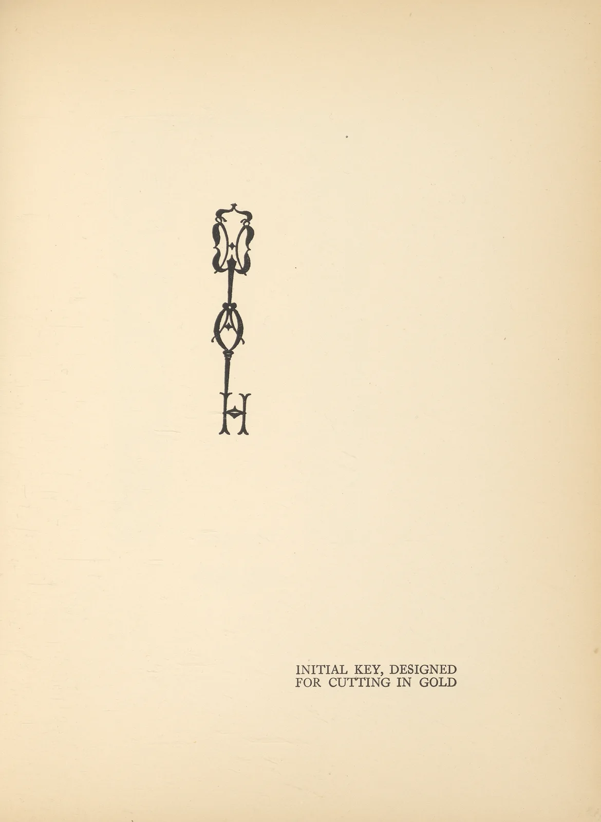 Initial Key, Designed For Cutting In Gold av Aubrey Vincent Beardsley