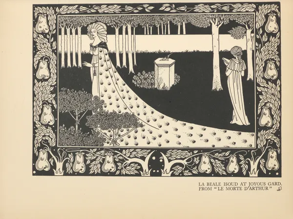 La Beale Isoud At Joyoüs Gard. From ‘Le Morte d’Arthur av Aubrey Vincent Beardsley