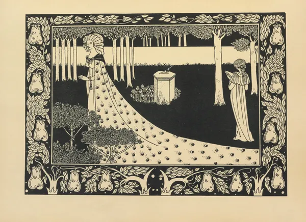 La Beale Isoud at Joyous Gard From ‘Le Morte Darthur’ av Aubrey Vincent Beardsley