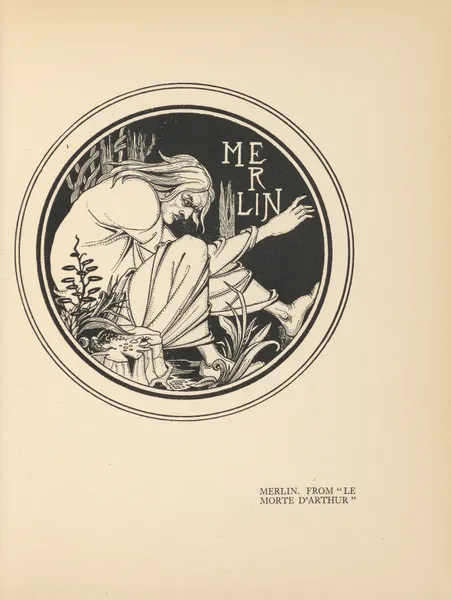 Merlin. From ‘Le Morte d’Arthur’ av Aubrey Vincent Beardsley