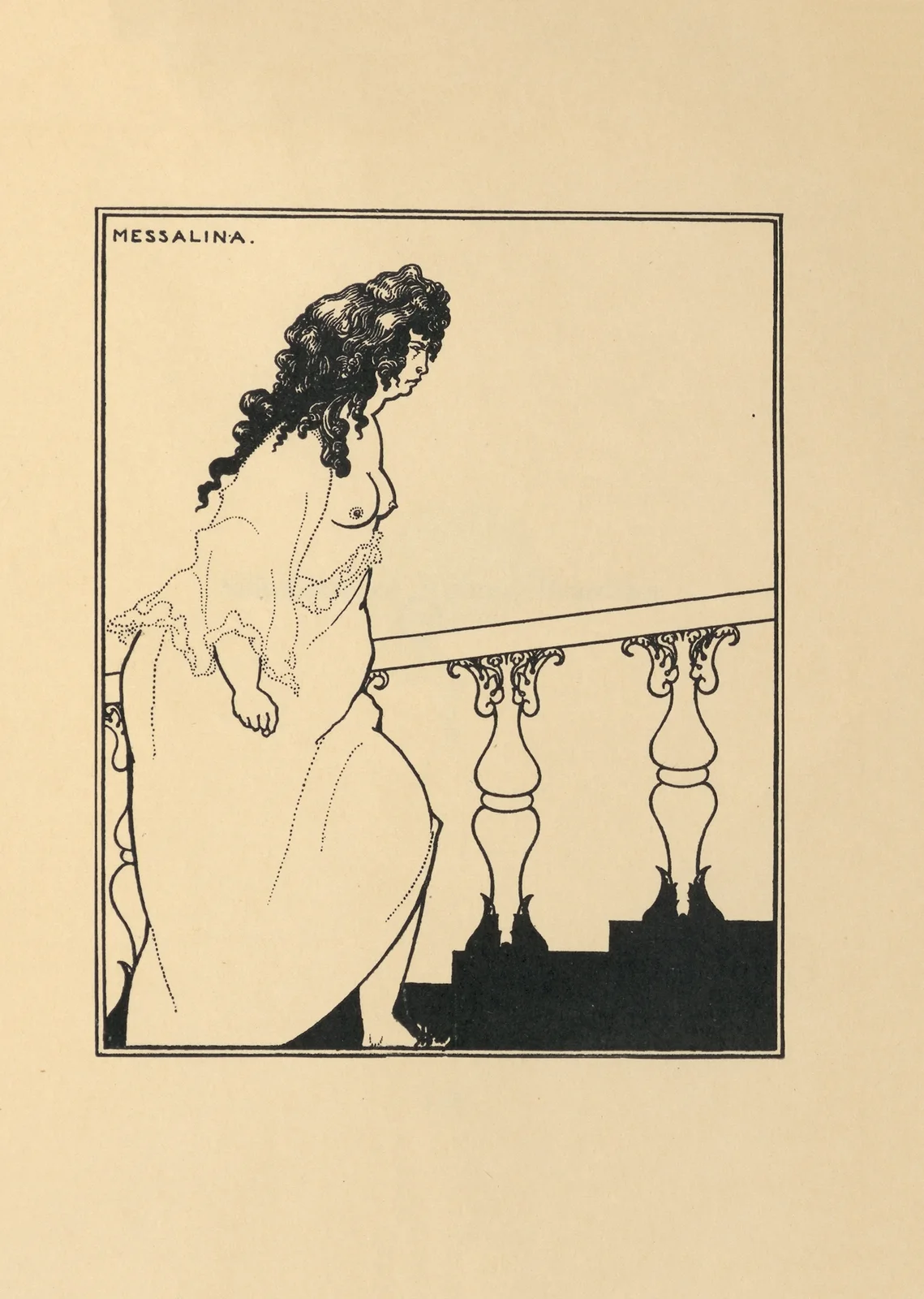 Messalina Returning From The Bath av Aubrey Vincent Beardsley