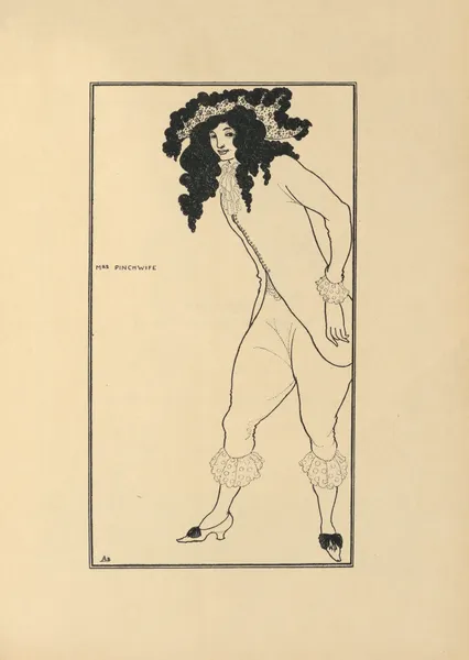 Mrs. Pinchwife. From ‘The Savoy’ No.8 av Aubrey Vincent Beardsley