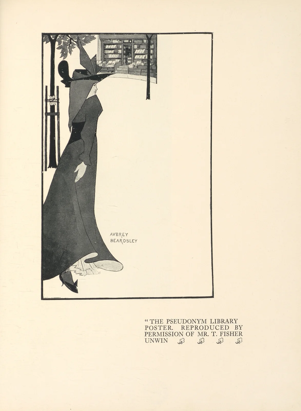 The Pseudonym Library Poster av Aubrey Vincent Beardsley