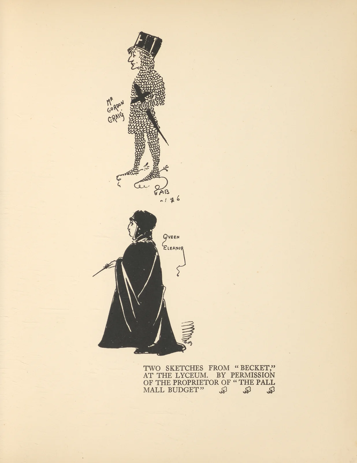 Two Sketches From ‘Becket’ av Aubrey Vincent Beardsley