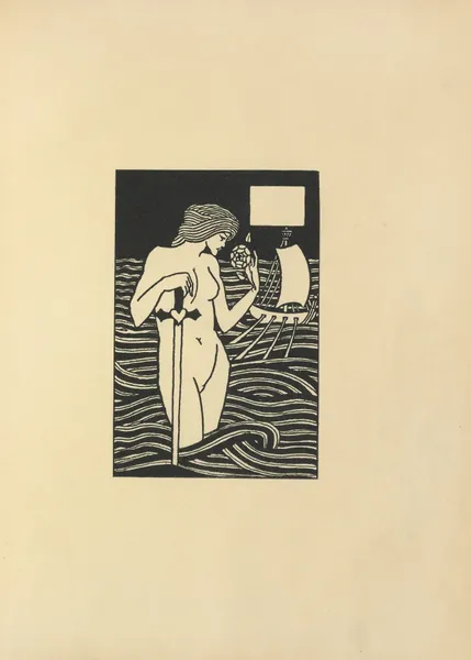 Vignette From ‘Le Morte Darthur’, 1897 – nr 2 av Aubrey Vincent Beardsley