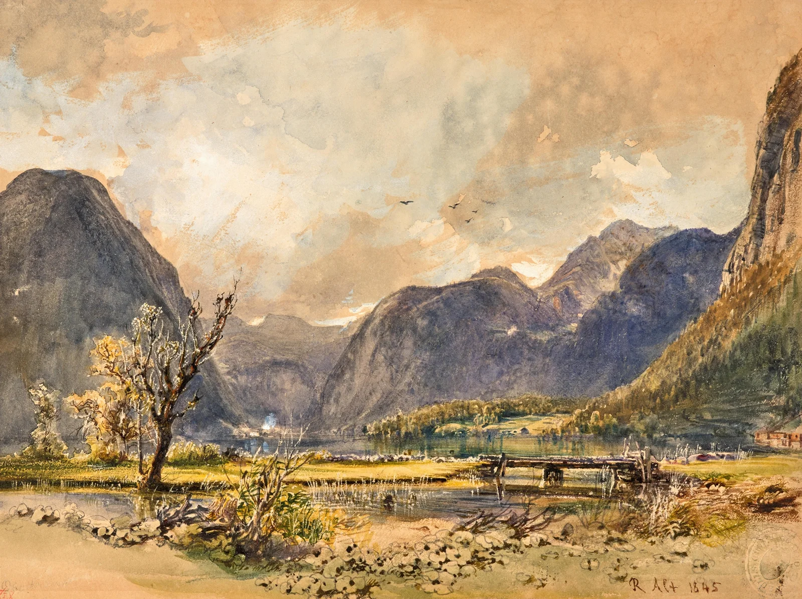 Lake Hallstadt av Rudolf von Alt
