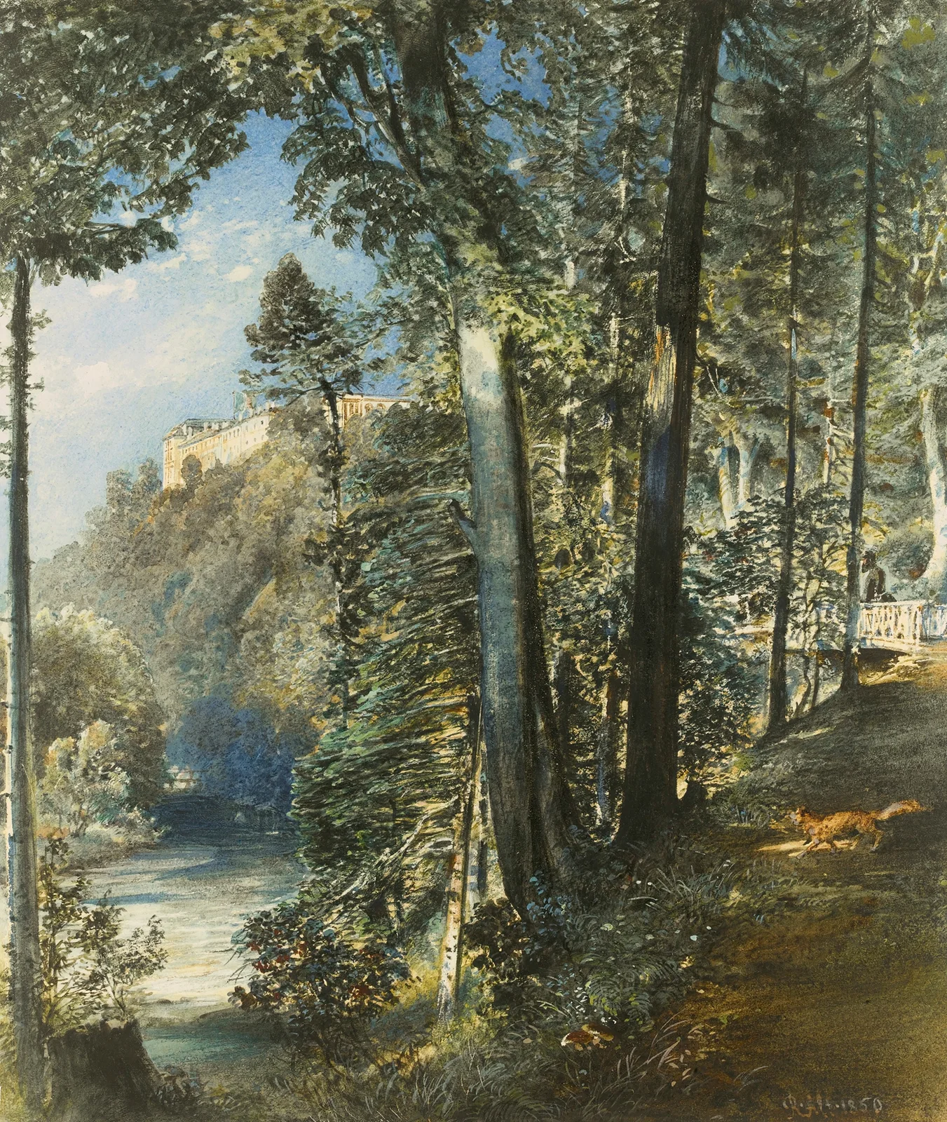Schloss Grätz Bei Troppau (Hradec Castle, Moravia) av Rudolf von Alt