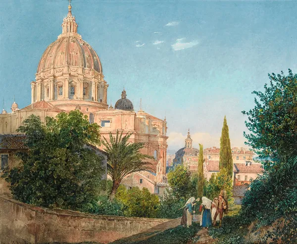 St Peter’s From The Vatican Garden av Rudolf von Alt