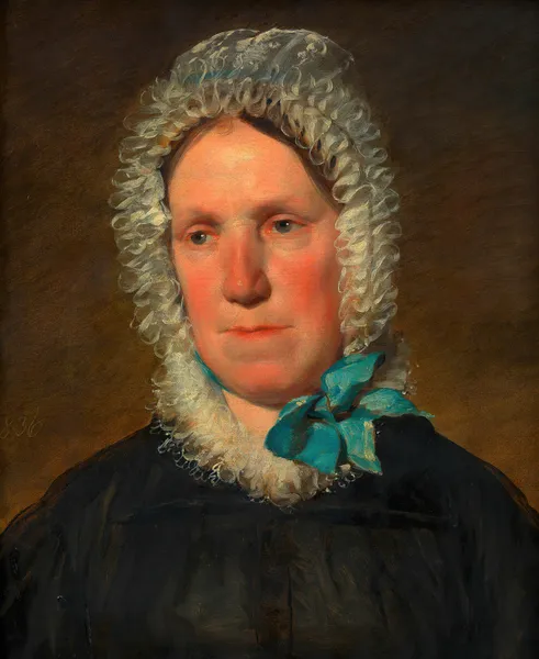 Josepha Kaltenthaler mit Spitzenhäubchen (Mutter der 1. Frau des Künstlers) av Friedrich von Amerling
