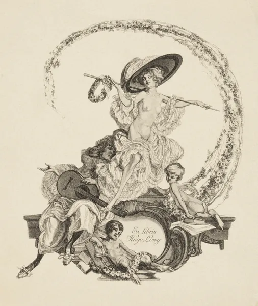 Bookplate of Hugo Löwy av Franz von Bayros