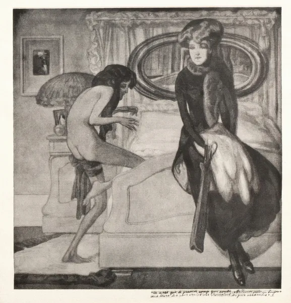 Erotische Darstellung av Franz von Bayros