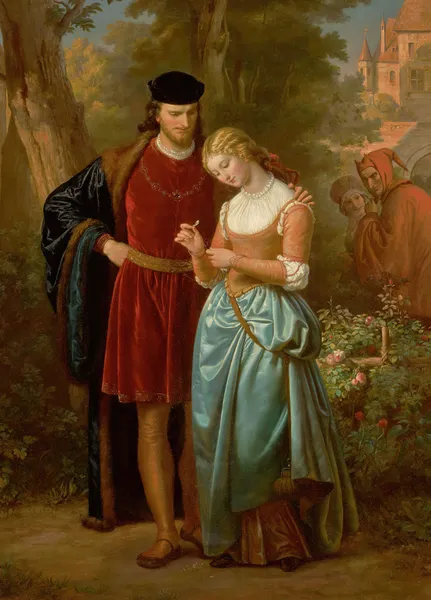 Faust and Marguerite In The Garden av Eugen von Blaas