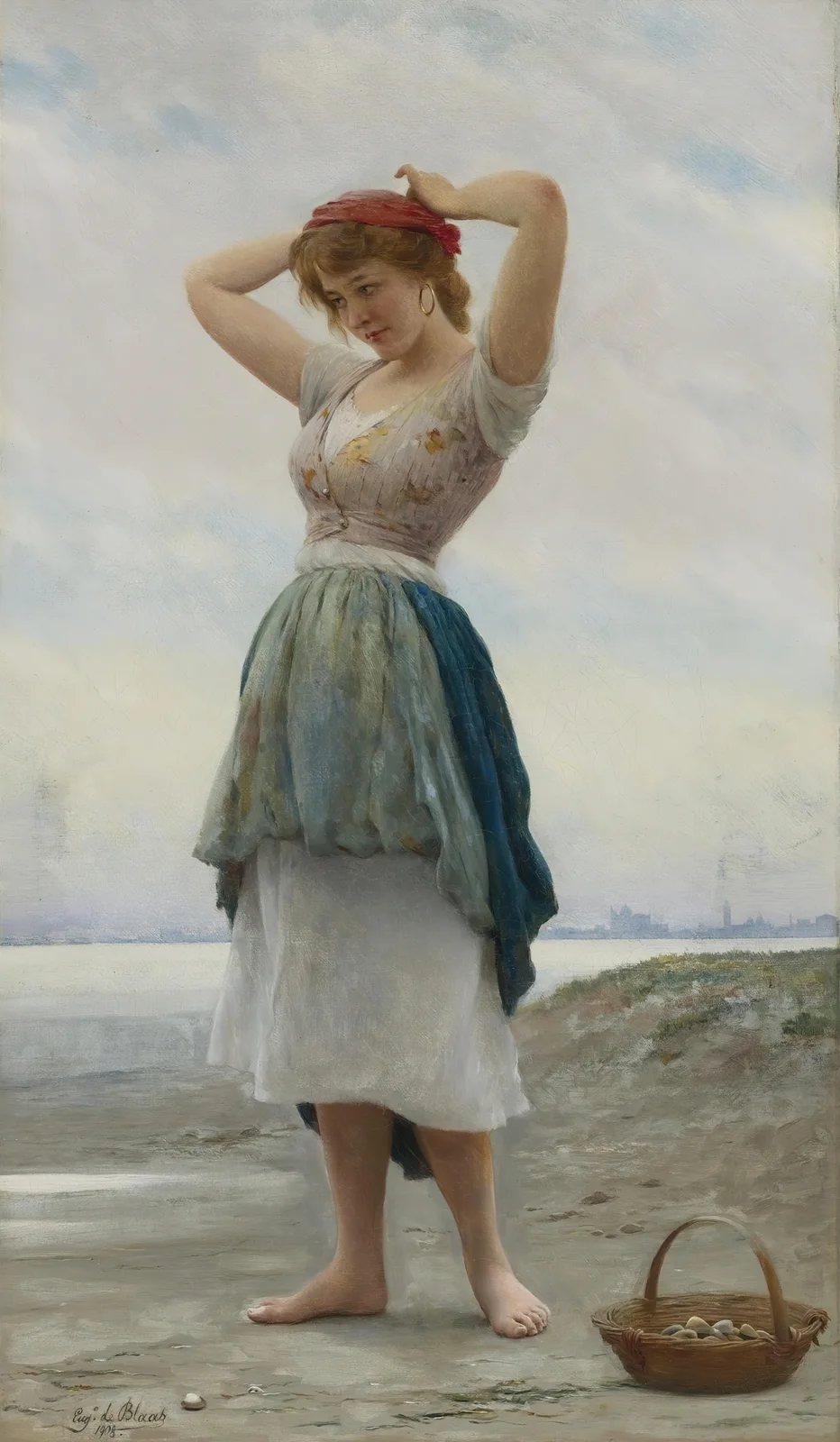 On the Beach av Eugen von Blaas
