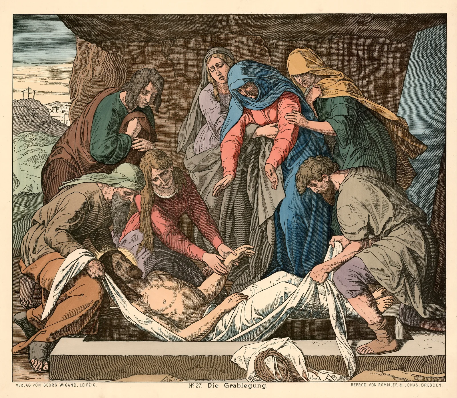 Die Grablegung (The burial of Christ) av Julius Schnorr von Carolsfeld