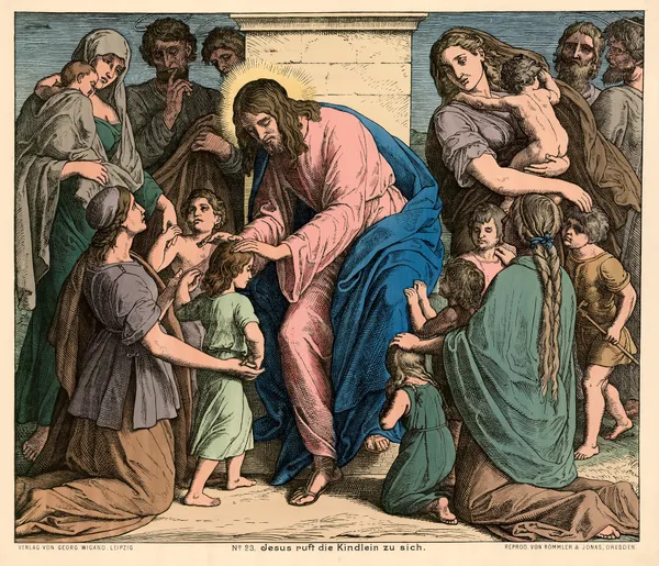 Jesus ruft die Kindlein zu sich (Jesus calls the children to him) av Julius Schnorr von Carolsfeld