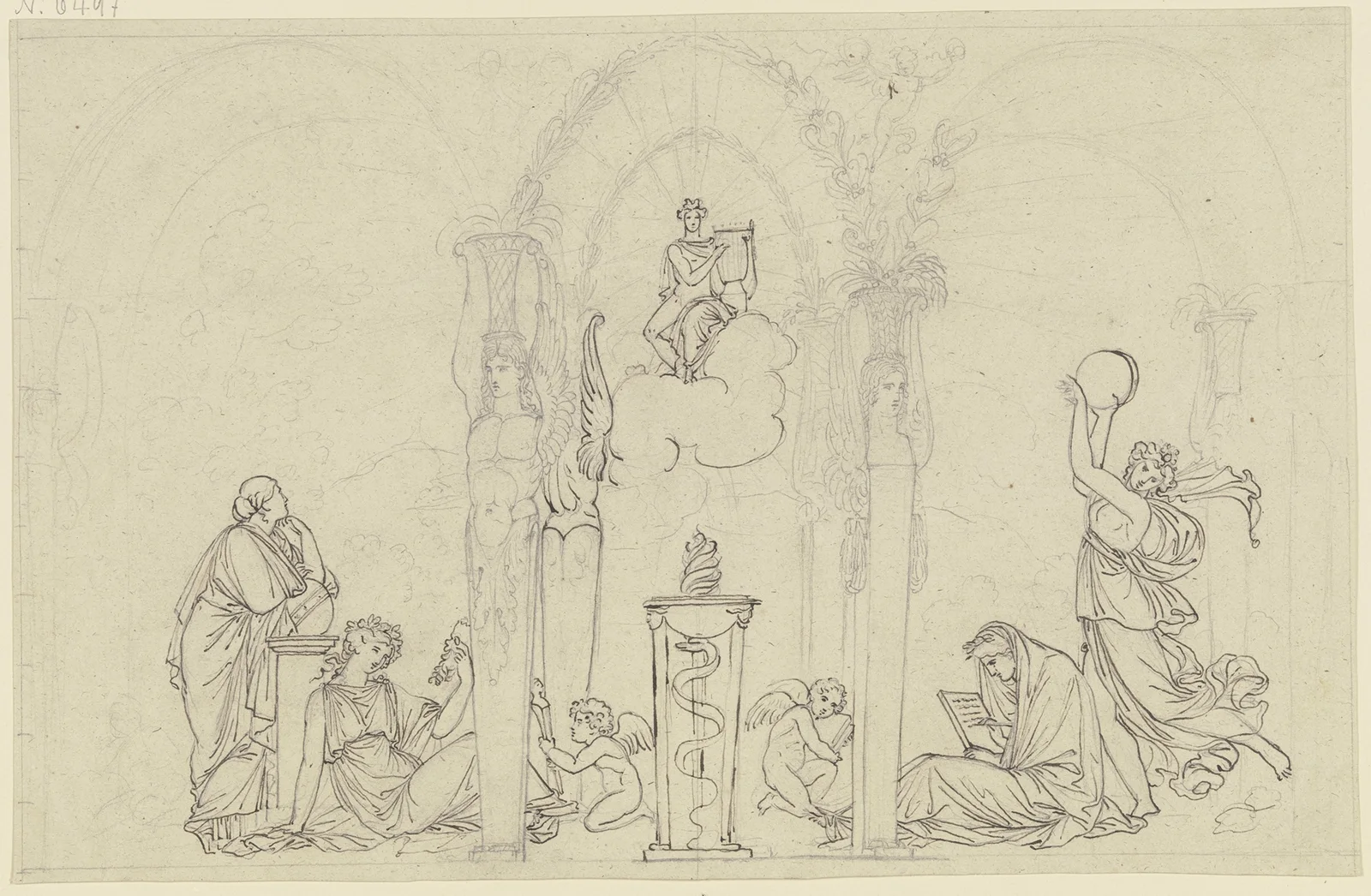 Apollo and the muses av Peter von Cornelius