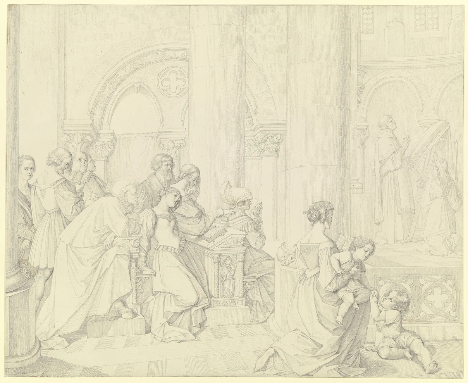 Scene in the cathedral av Peter von Cornelius